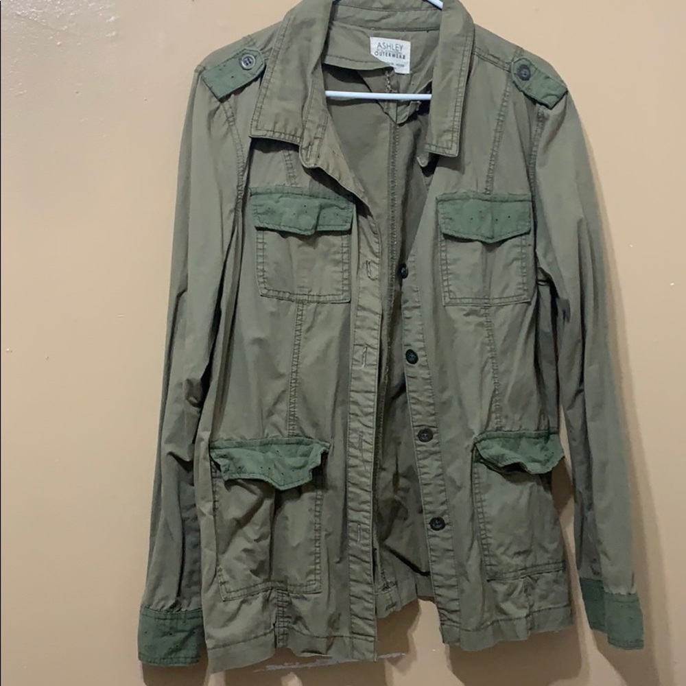 Girly utility army jacket button up